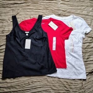 Lot 3 Basic Top Tees 2 Universal Thread White& Red, 1 A New Day Black Sleeveless